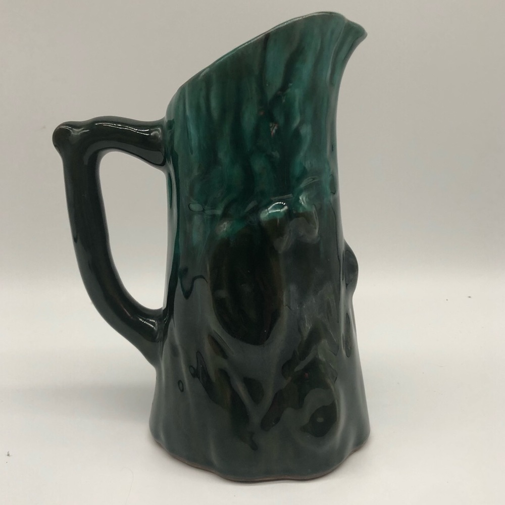 Vintage green drip glaze pitcher